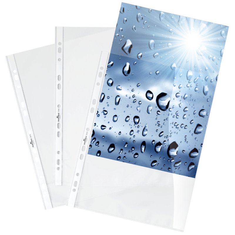 DURABLE Pochettes de présentation A4, PP transparent, perforation universelle, 10 pièces