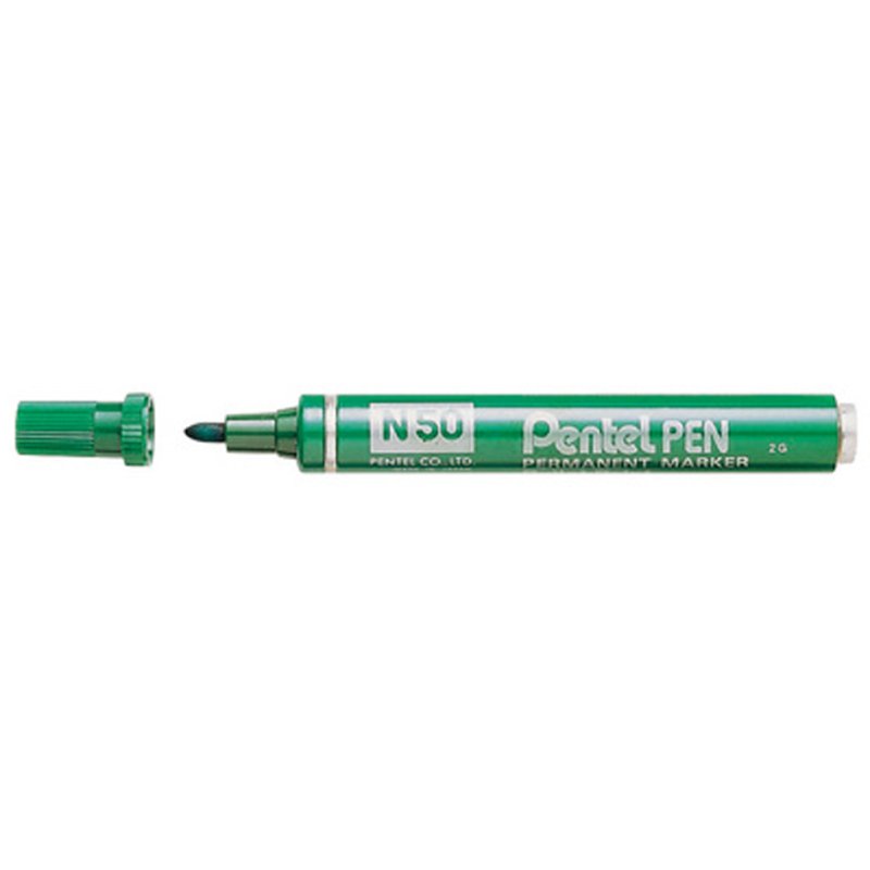 Pentel marqueur permanent, vert, pointe ronde, 1,5 mm