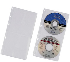 DURABLE CD/DVD hoezen COVER S, voor 2 discs, transparant PP, 156×288 mm