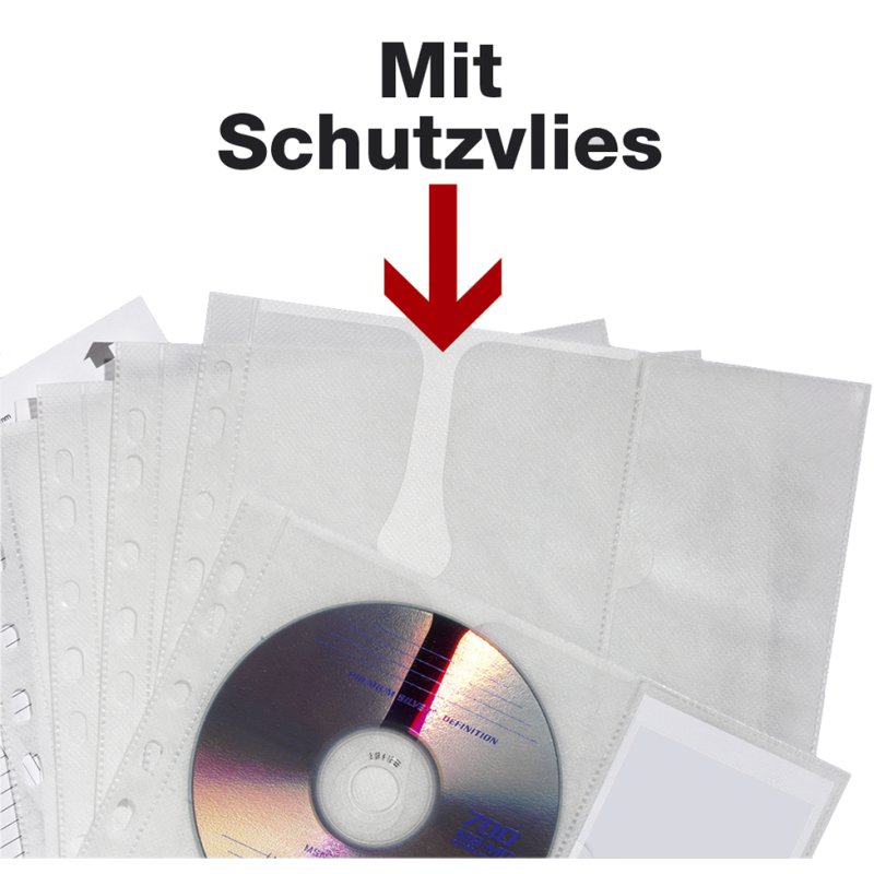 DURABLE CD/DVD pochettes COVER M, pour 4 CD's, transparent, A4, 5 pièces
