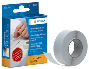 HERMA dubbelzijdig plakband, wit, 12,5 mm × 50 m