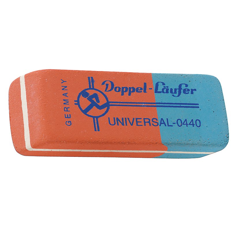 Läufer gomme double universelle, rouge/bleu, 75×24×10 mm