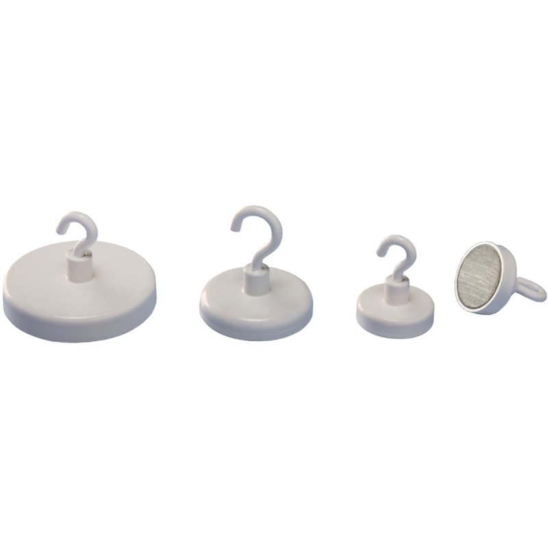 magnetoplan Aimant de crochets, blanc, diamètre 36 mm, force d'adhérence 8 kg