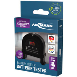 ANSMANN batterijentester voor knoop-, rond- en 9V batterijen, zakformaat