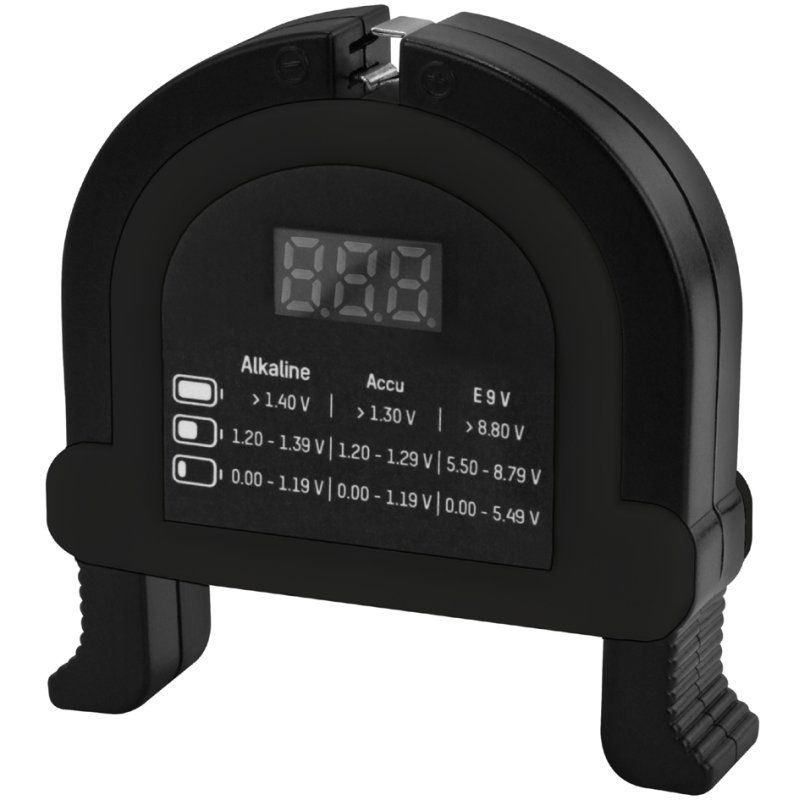 ANSMANN batterijentester BATTERY TESTER, knoop- en ronde batterijen, 9V E-block, zakformaat