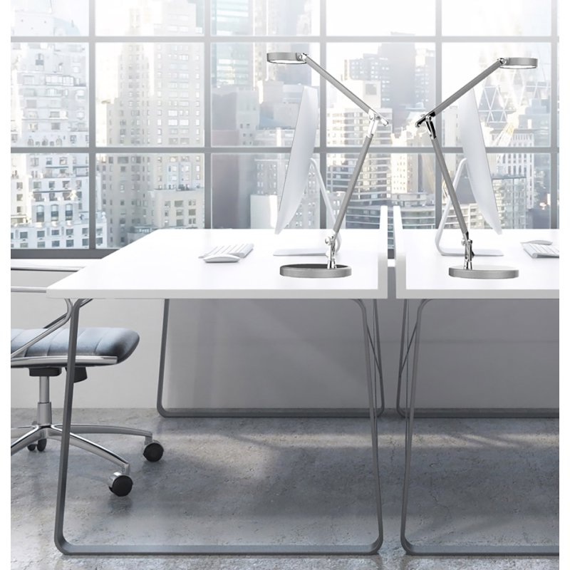 UNiLUX SENZA LED desk lamp, metal grey, 6.8W, hinged arm