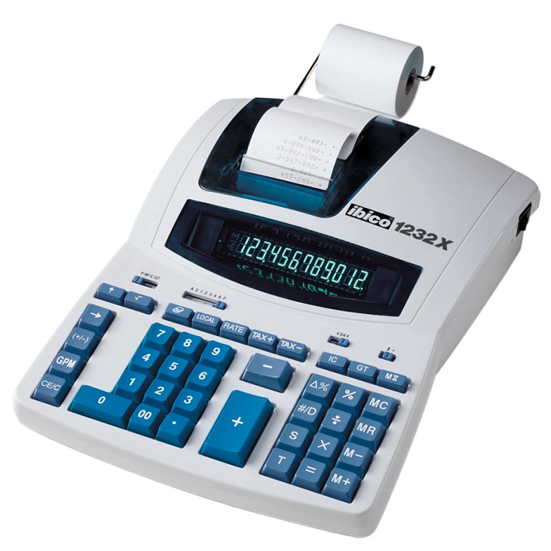 Ibico Bureaurekenmachine 1232X, 12-cijferig, 2-kleuren afdruk