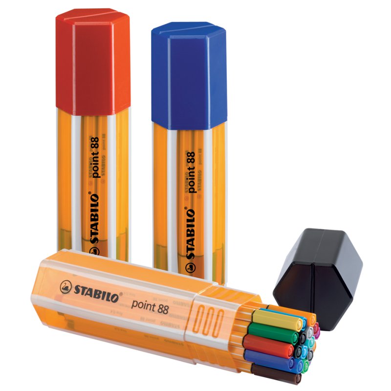 STABILO fineliner point 88, 0.4 mm, colour set, 20 pieces