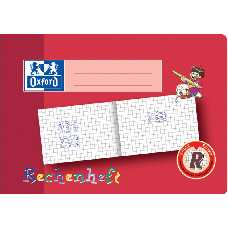 Oxford cahier de chiffres, A4 oblong, 16 feuilles, 90 g/m²