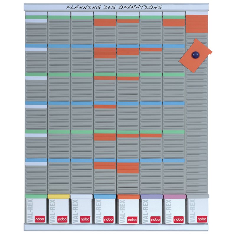 Nobo week planner set, 77.2 × 96 cm, grey, including mounting kit