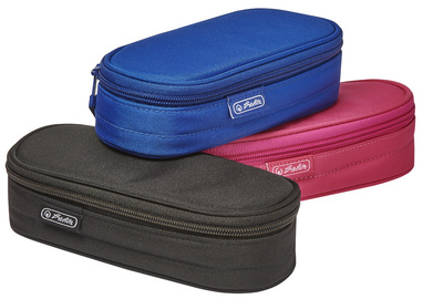 herlitz pennenetui nylon, blauw, 215×90×60 mm