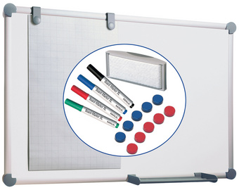 MAUL whiteboard 2000 complete set, grijs, 900×600 mm, magnethaftend