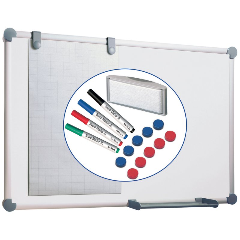 MAUL whiteboard 2000 MAULpro set complet, 1200 × 900 mm, gris