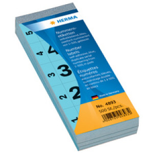 HERMA nummerblok zelfklevend, 28×56 mm, geel, 1-500
