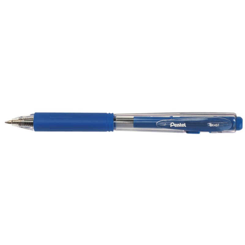 Pentel ballpoint pen BK437, black, 0.35 mm line width, triangular grip zone