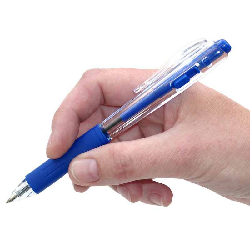 Pentel ballpoint pen BK437, blue, 0.35 mm line width, triangular grip zone