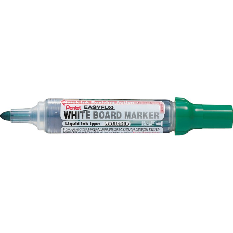 Pentel marqueur tableau blanc, vert, pointe ronde, 2,5 mm