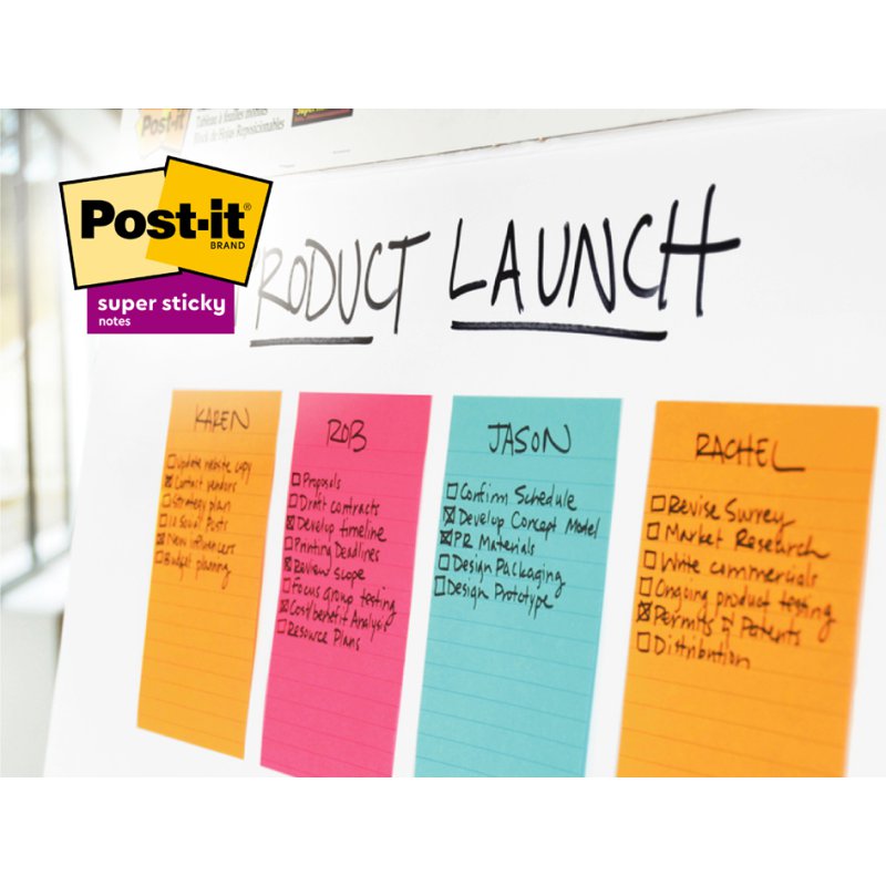 Post-it Super Sticky notes adhésives, 152×101 mm, mixte, 3 blocs
