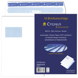 MAILmedia CYGNUS EXCELLENCE enveloppen, DIN lang, venster links, 10 stuks