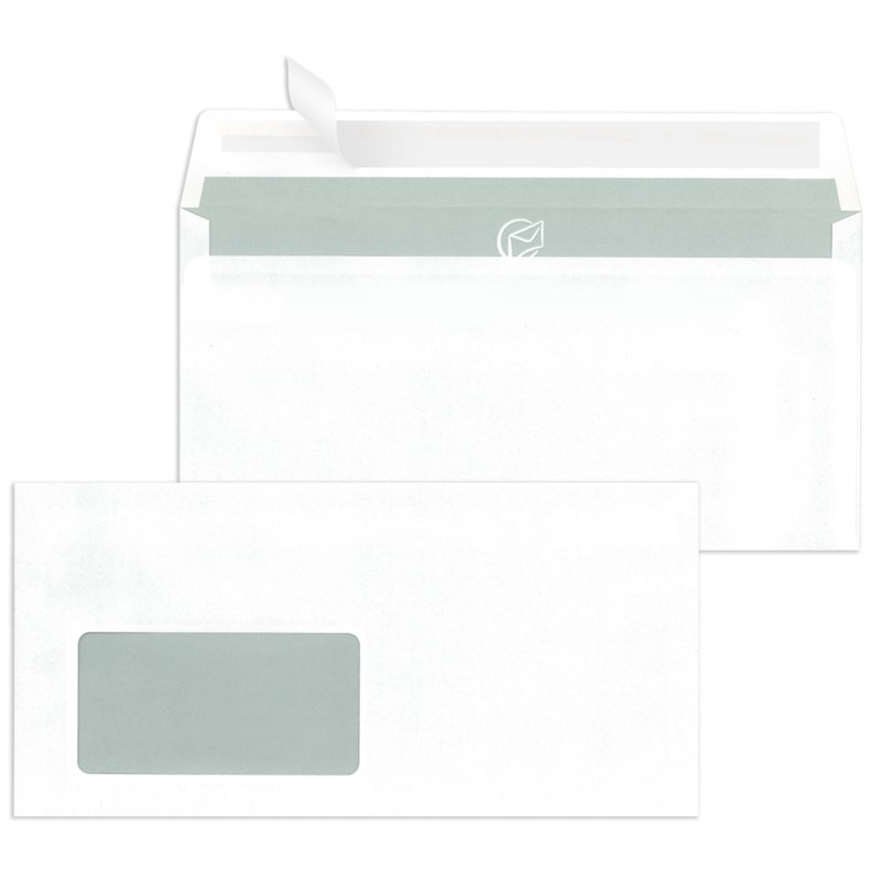 MAILmedia enveloppes C5, auto-adhésives, fenêtre, blanc