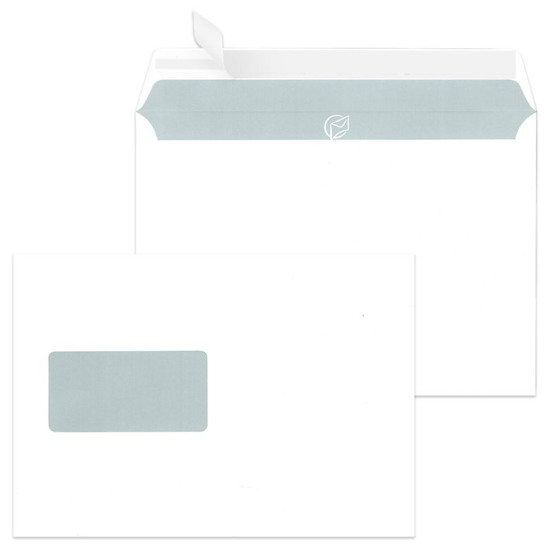 MAILmedia enveloppes C5, auto-adhésives, fenêtre, blanc