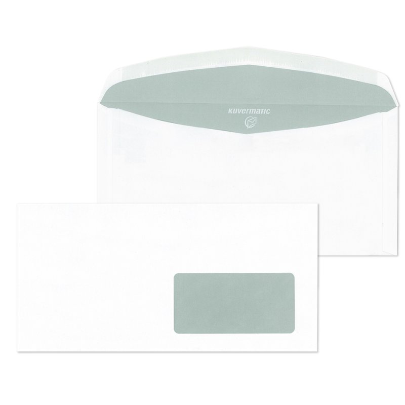 MAILmedia enveloppes C6/5 auto-adhésives, fenêtre droite, blanc, 1000 pièces