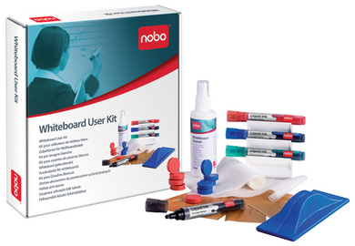 Nobo accessoireset voor whiteboards, 4 boardmarkers, magnetische wisser, magneten