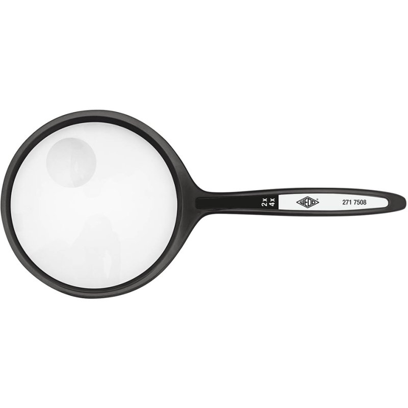 WEDO loupe avec poignée, rond, diamètre 48 mm, agrandissement 2,5x et 5x