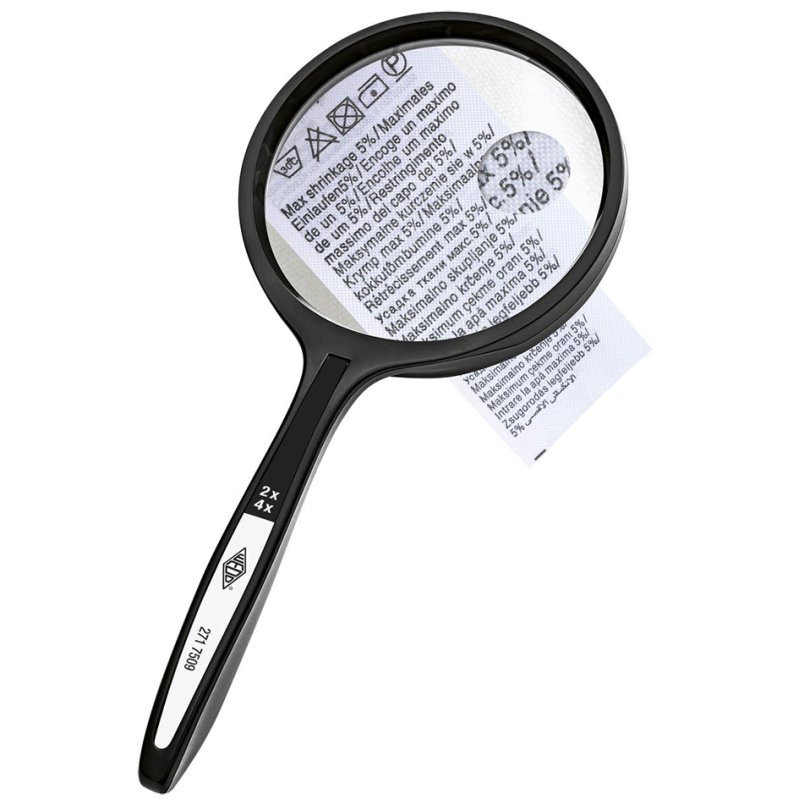 WEDO loupe avec poignée, rond, diamètre 48 mm, agrandissement 2,5x et 5x