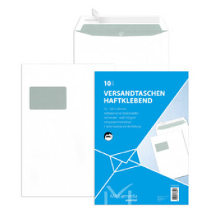 MAILmedia verzendenvelop C4, wit, met venster, 10 stuks