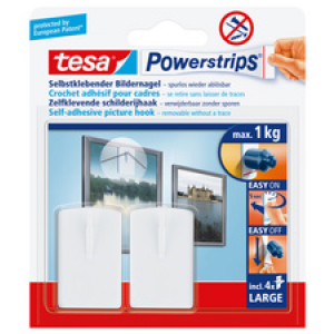 tesa Powerstrips afbeeldingsspijker wit, draagkracht max. 1 kg