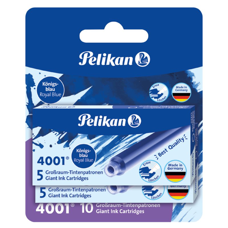 Pelikan cartouches d'encre grande capacité 4001 GTP/5, bleu royal, 20 pièces