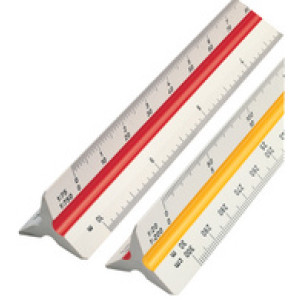 rotring driekantige schaalliniaal architect, kunststof, wit
