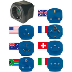 brennenstuhl reisstekker set, 7 adapters, 150+ landen, 250V 16A