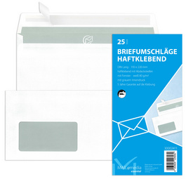 MAILmedia enveloppen DIN lang met venster, wit, 25 stuks