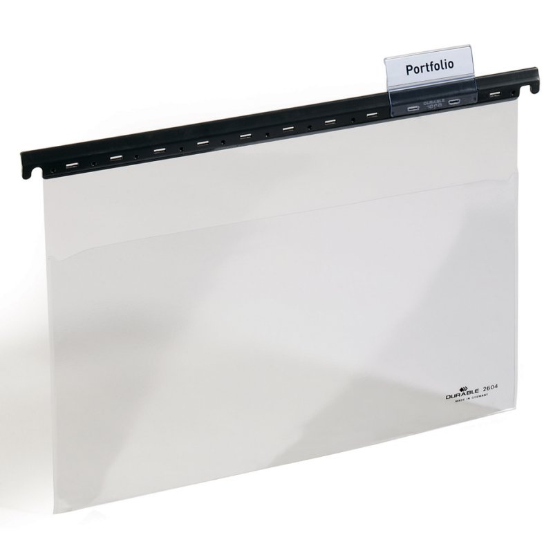 DURABLE hanging files A4, transparent, 60 mm index tabs, 25 pieces