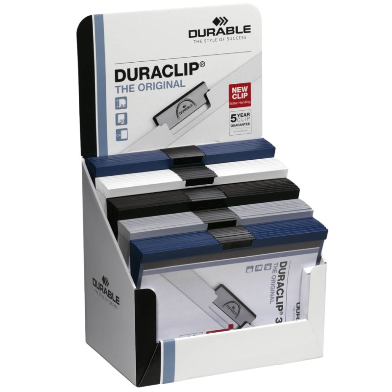 DURABLE klemmap DURACLIP ORIGINAL 30, 30 vel capaciteit, gemixt kleuren, 50 stuks