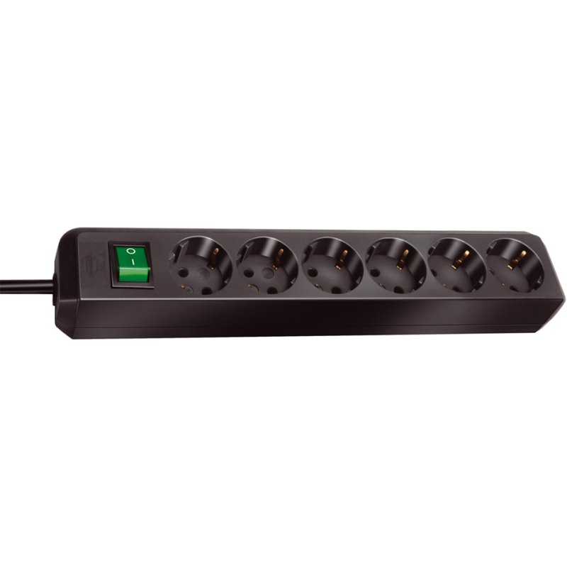 brennenstuhl multiprise Eco-Line, 6 positions, noir, avec interrupteur