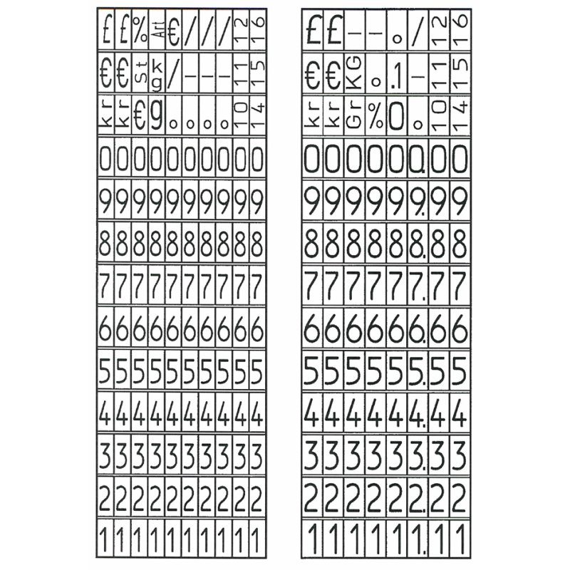 AVERY Zweckform étiquette de prix, 1 ligne, 8 chiffres, noir/rouge