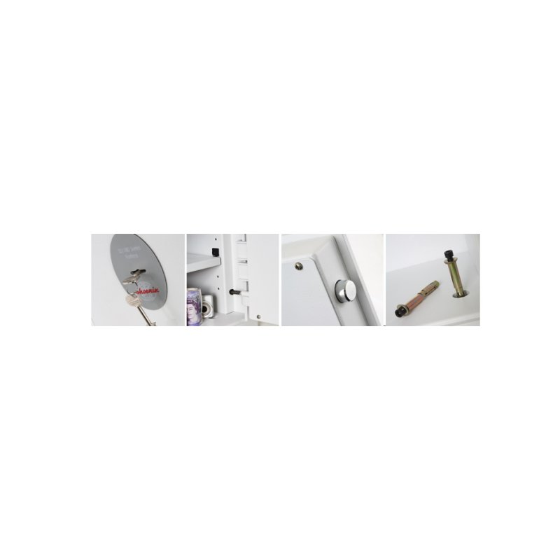 Phoenix Fortress coffre-fort SS1184K, serrure de sécurité S2, 77 litres, blanc signalisation