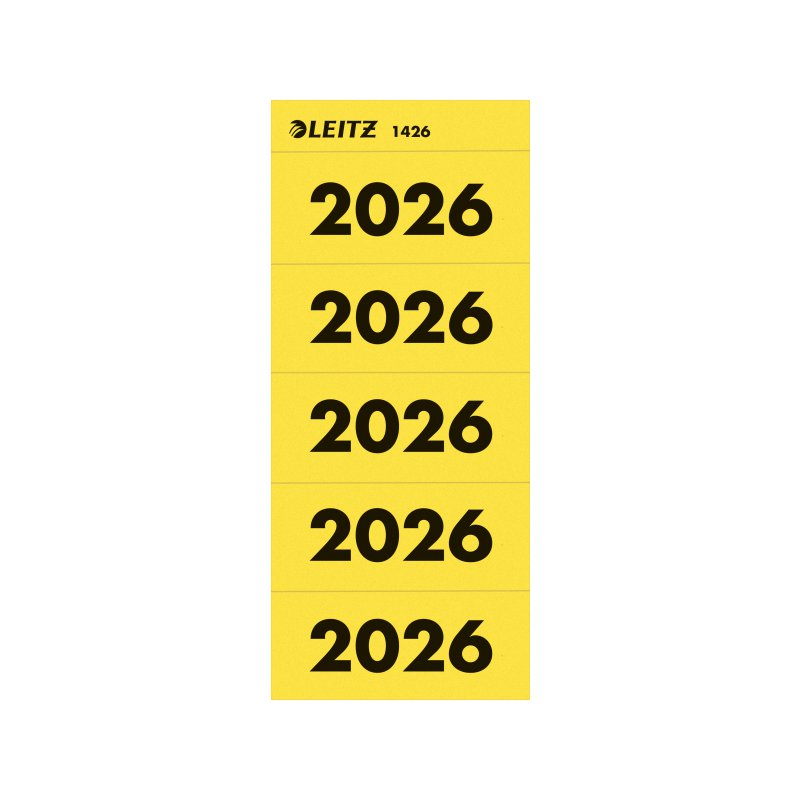 LEITZ classeur étiquette de dos année 2026, jaune, 60×25,5 mm, 100 pièces