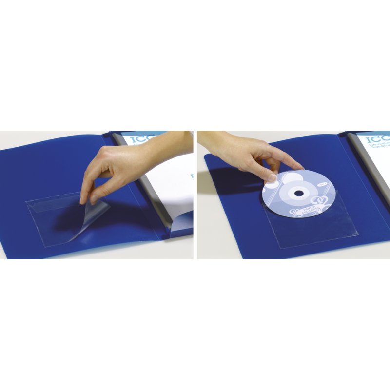 DURABLE pochettes adhésives CD/DVD, transparentes avec rabat, 10 pièces