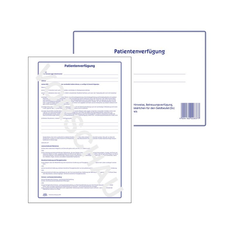 AVERY Zweckform Patient Directive Form Book 2837, white, 220×163 mm