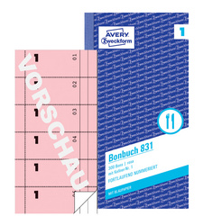 AVERY Zweckform formulierenboek Bonboek, 105×198 mm, geel, 300 bons