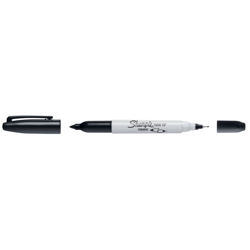 Sharpie marqueur permanent twin tip, noir, 2 pointes rondes, 1,0 mm et 0,5 mm