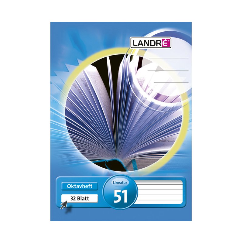 LANDRÉ exercise book A6, blue, ruled, 70 g/m², 32 sheets