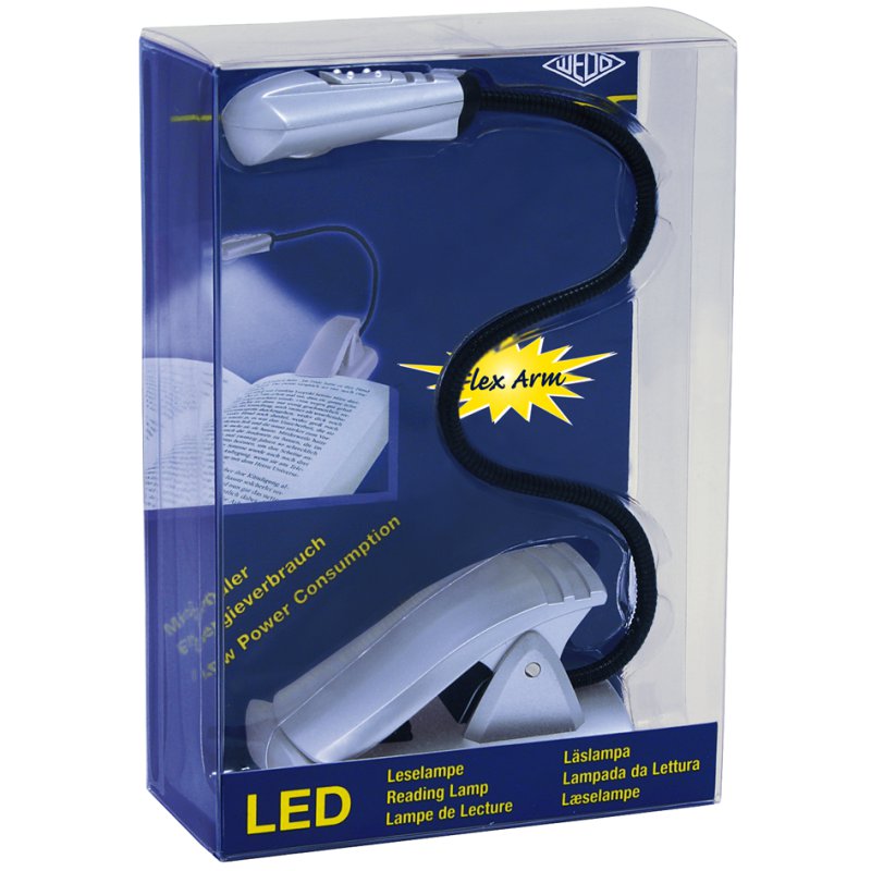 WEDO Lampe de lecture LED avec pince, portable, 1 LED, noir