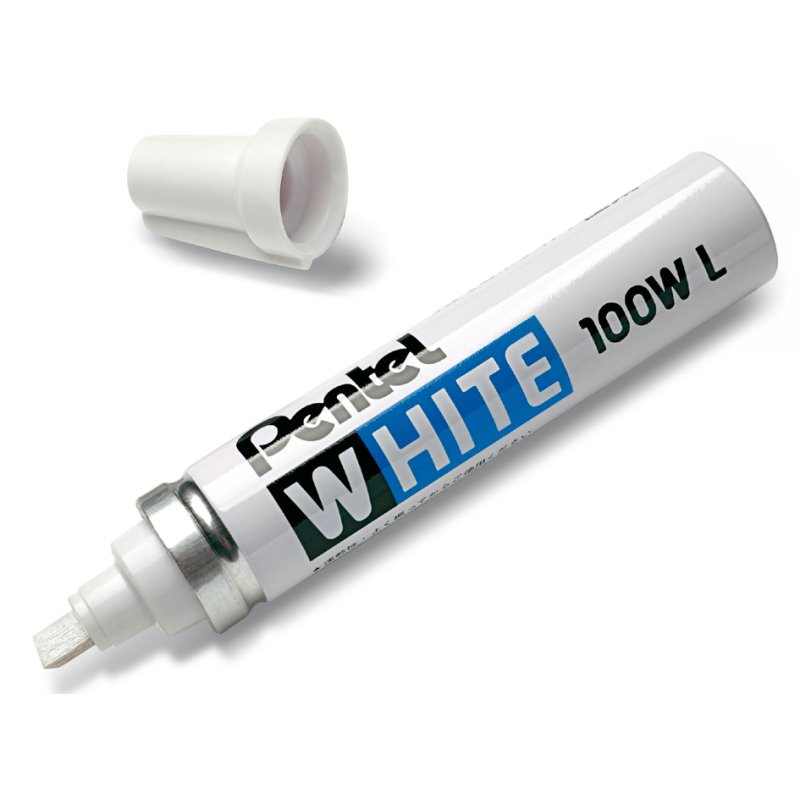 Pentel permanent marker X100WL, chisel tip, white, 7.0 mm