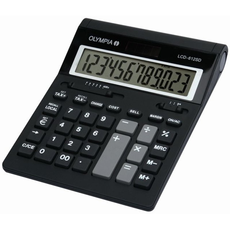 OLYMPIA calculatrice de table LCD-612SD, noir, écran LCD