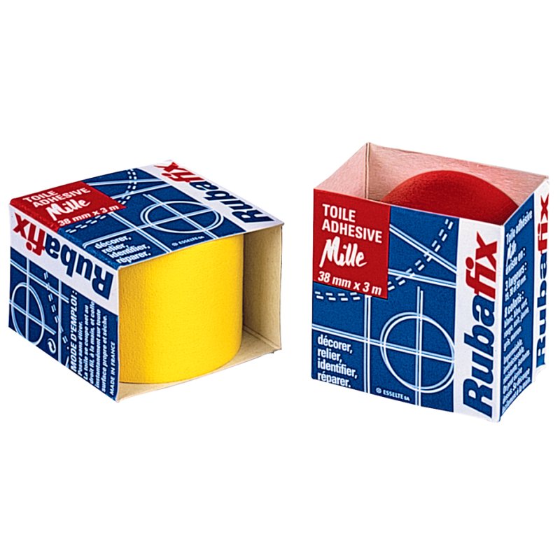 Rubafix weefselband, blauw, 38 mm × 3 m, handscheurbaar